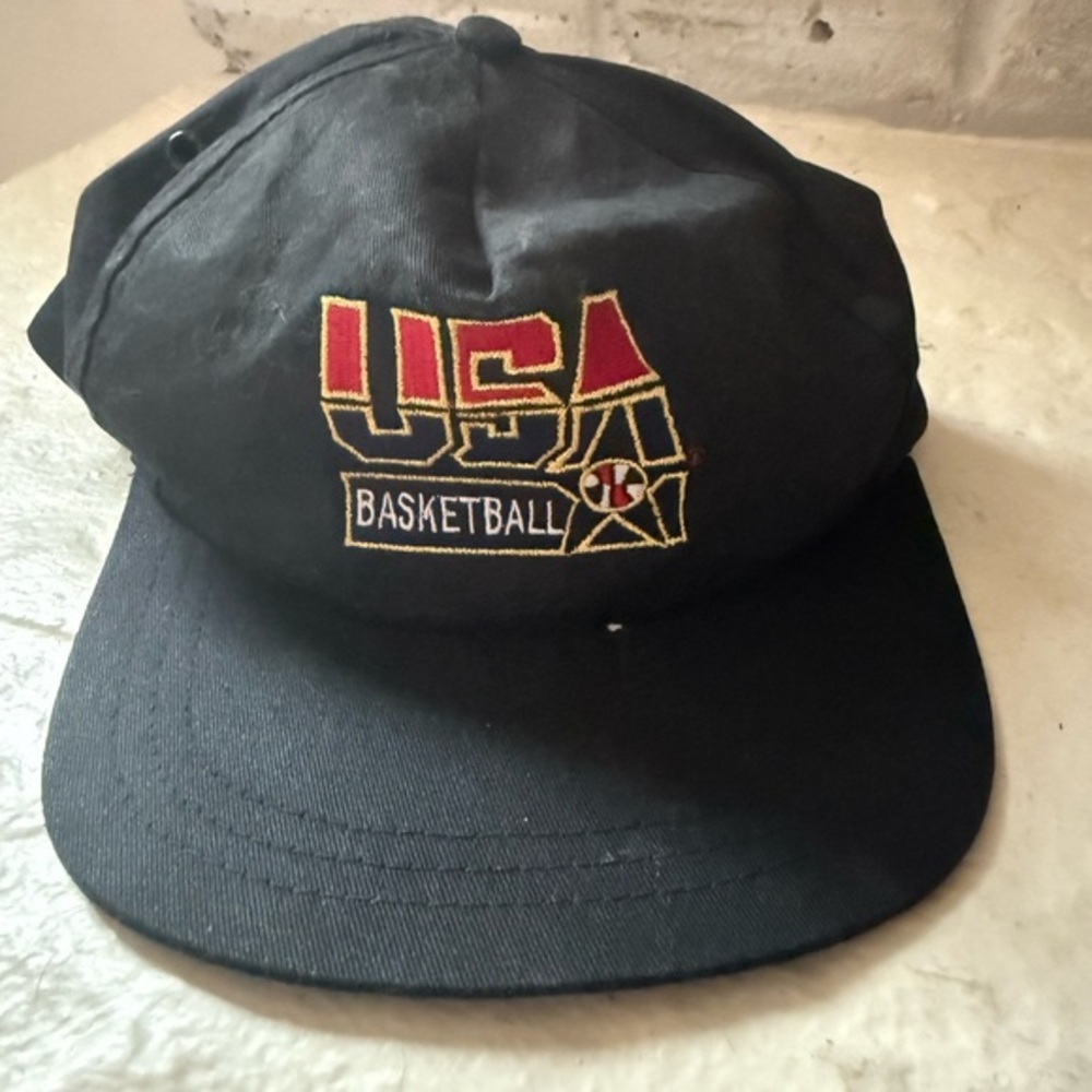 Rare Vintage 90s USA Basketball Black Cap 1992 Dream team 🏀